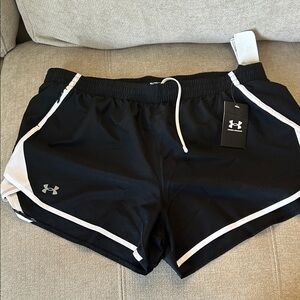 Under Armour Black Shorts with White Trim